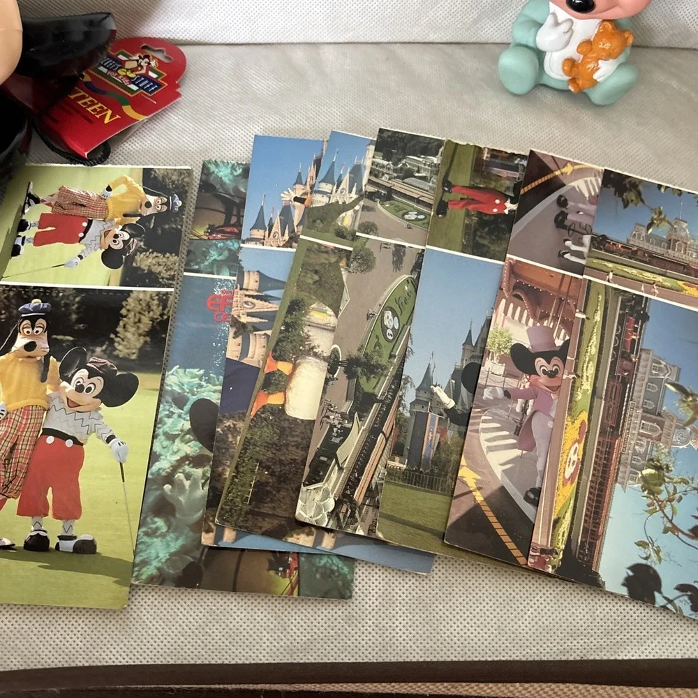 Vintage Junk Drawer Lot 18 Unused Postcards, Toys, Mickey Mouse, Watches,‎ More